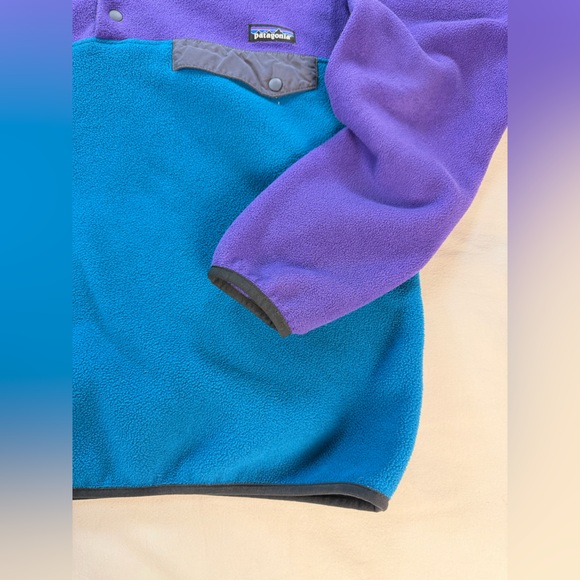 Patagonia Synchilla T-Snap Purple Teal Pullover Jacket Mens Medium - Picture 2 of 9